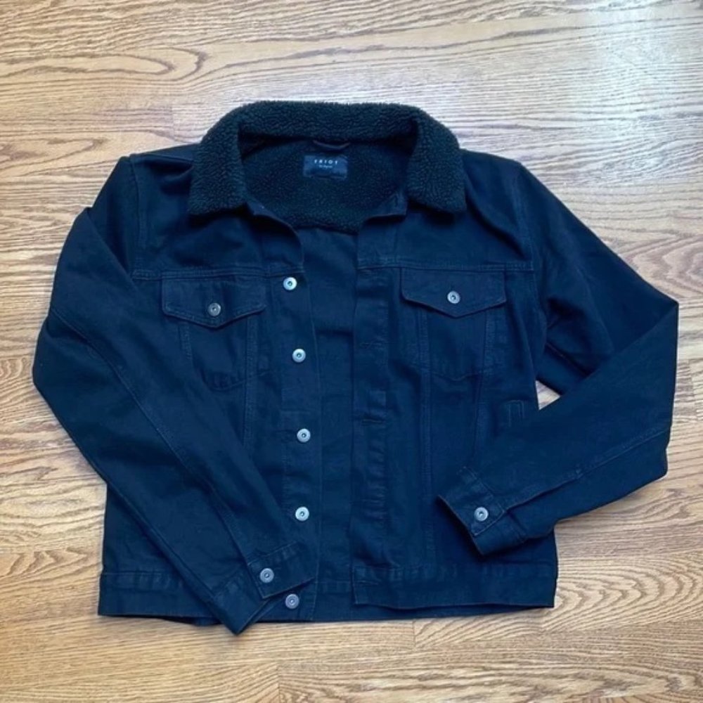 Triot Denim Sherpa Jacket Black Size L